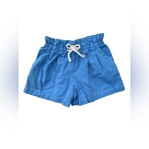 Zara Size 6 Blue Paper Bag Waist Shorts
